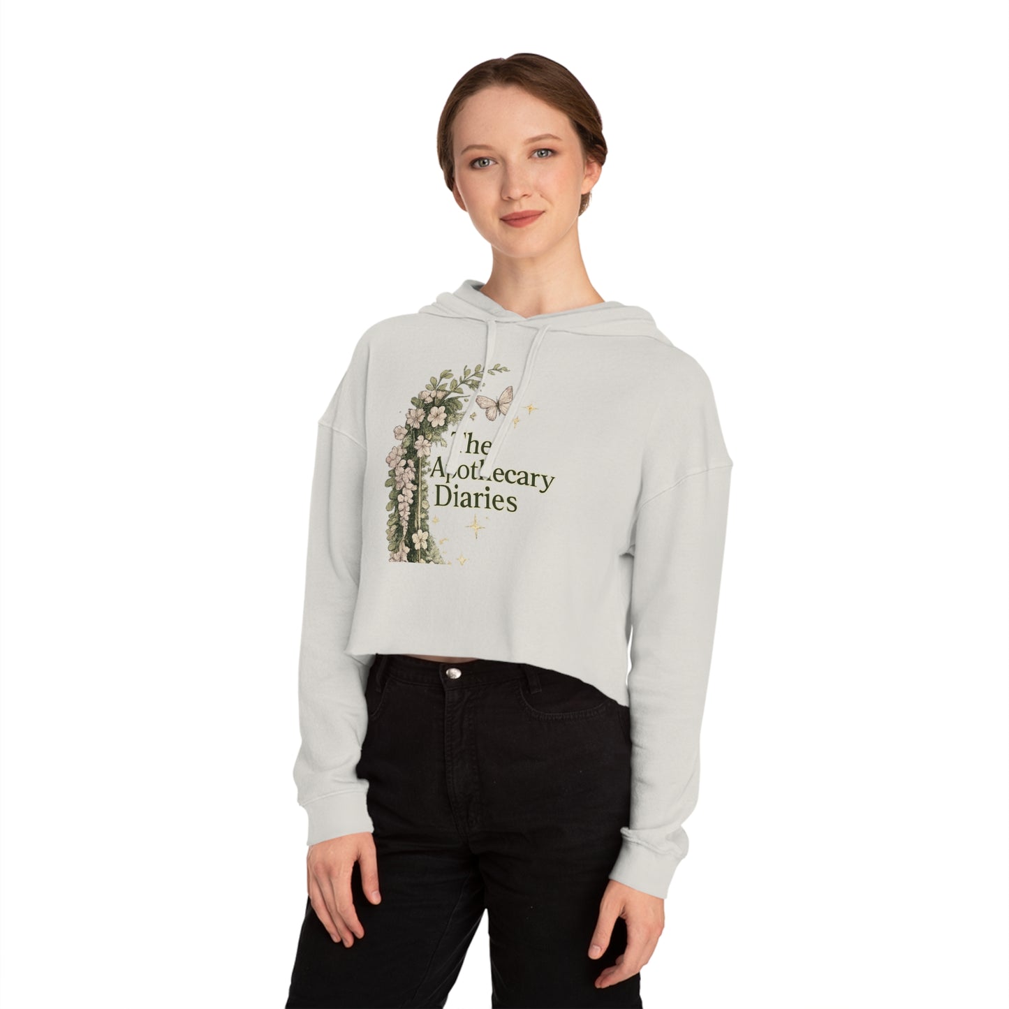 Cropped Hoodie — The Apothecary Diaries Floral Anime Graphic