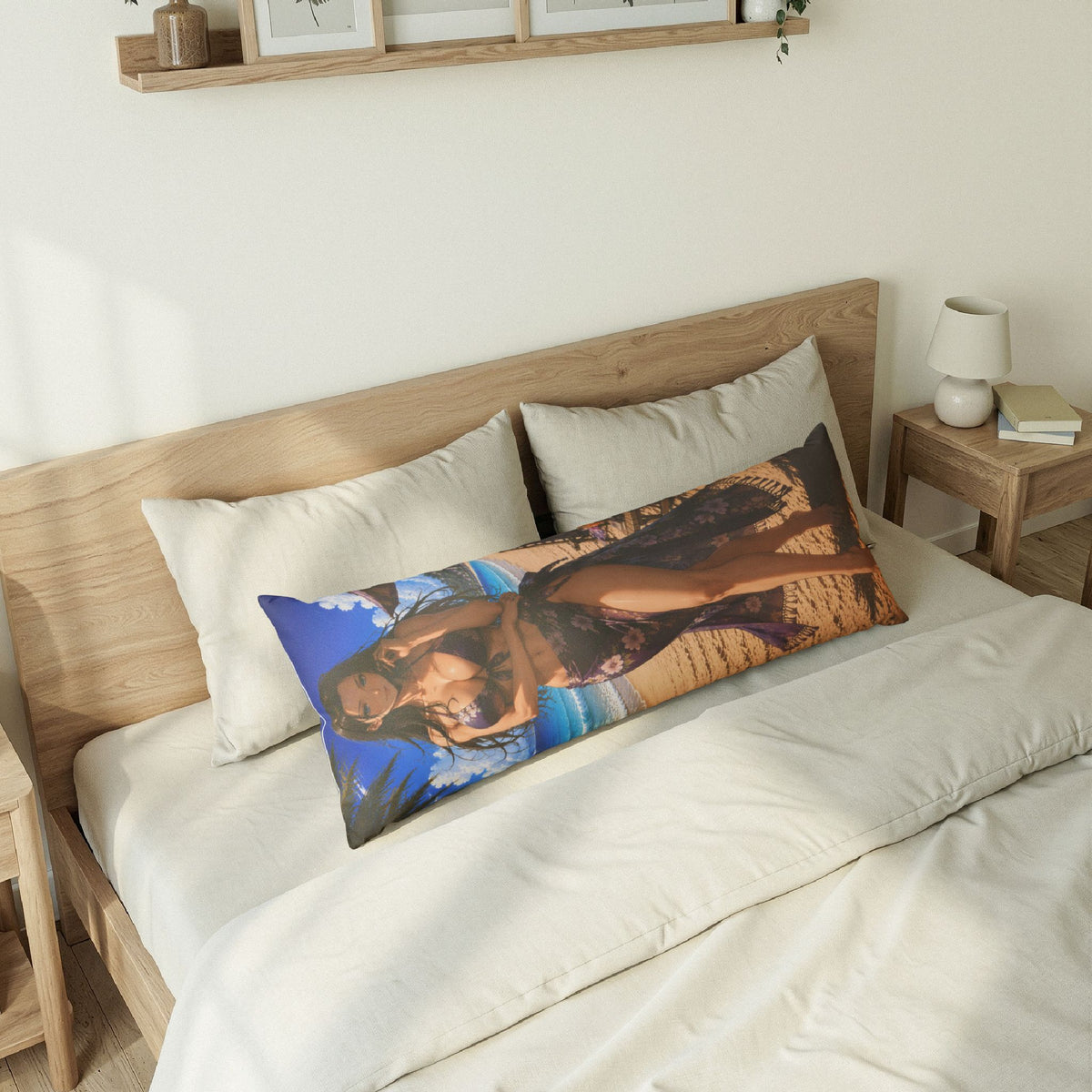 Robin One Piece Beach Pin-Up Body Pillow Cover — Sexy Bikini Sunset Print