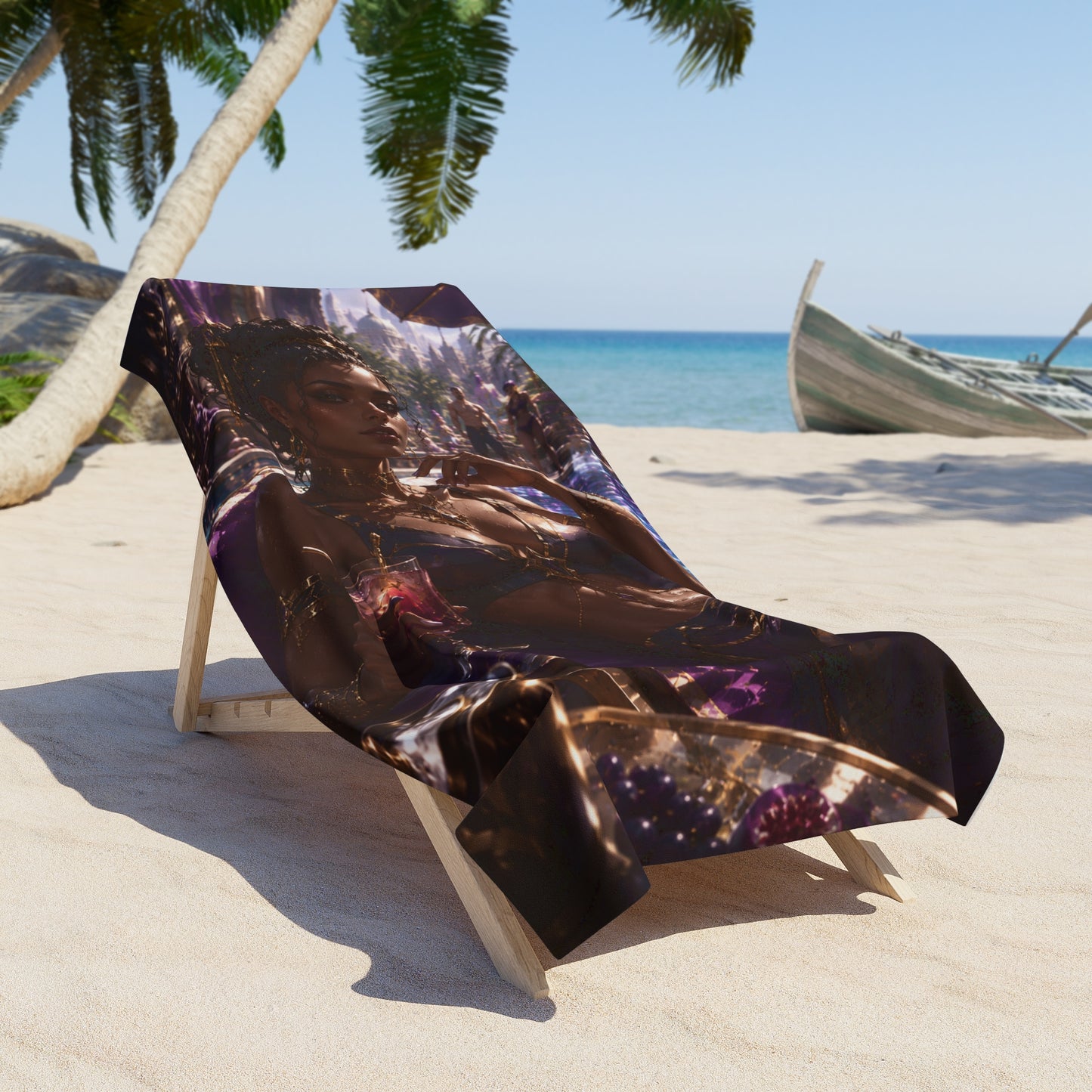 Mel Arcane Tropical Goddess Beach Towel — Luxurious Resort Vibes