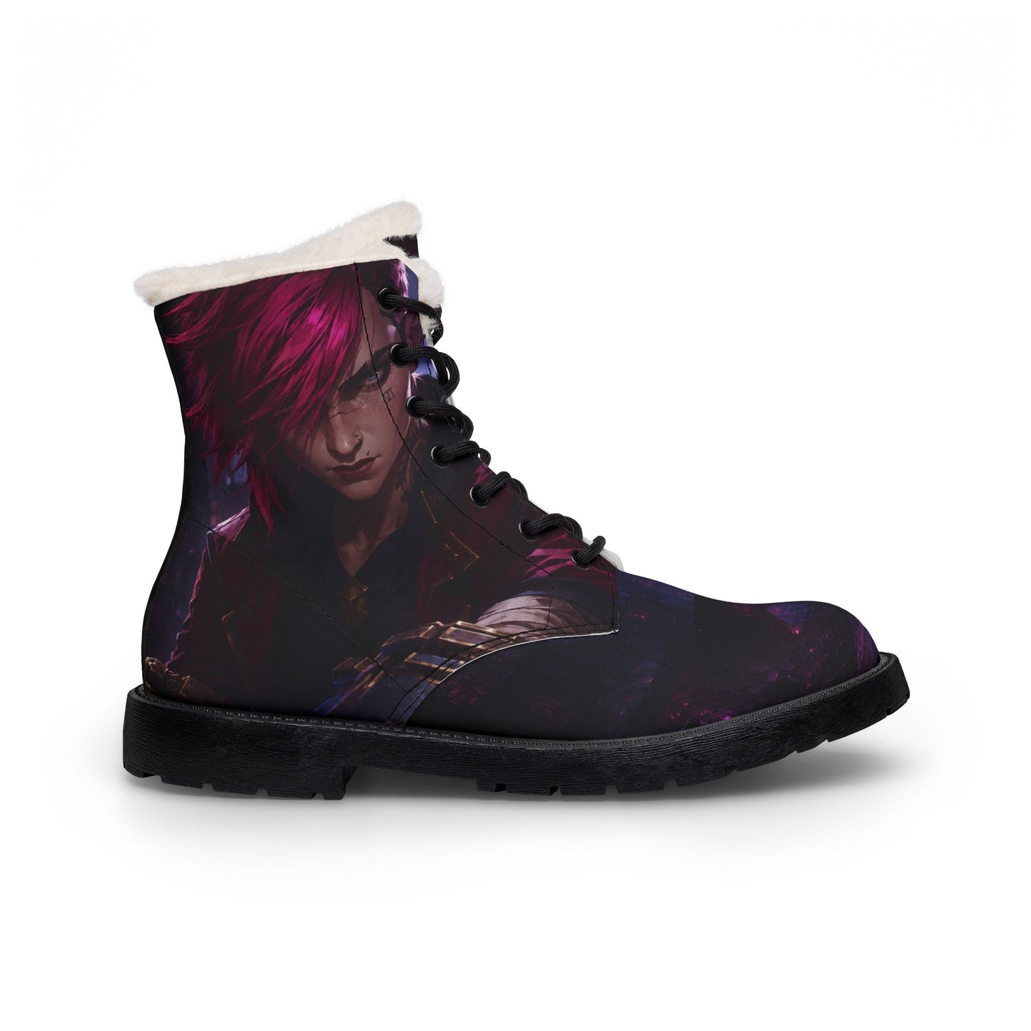Arcane Sisters Jinx Vi Cosmic Warrior Fur-Lined Leather Boots