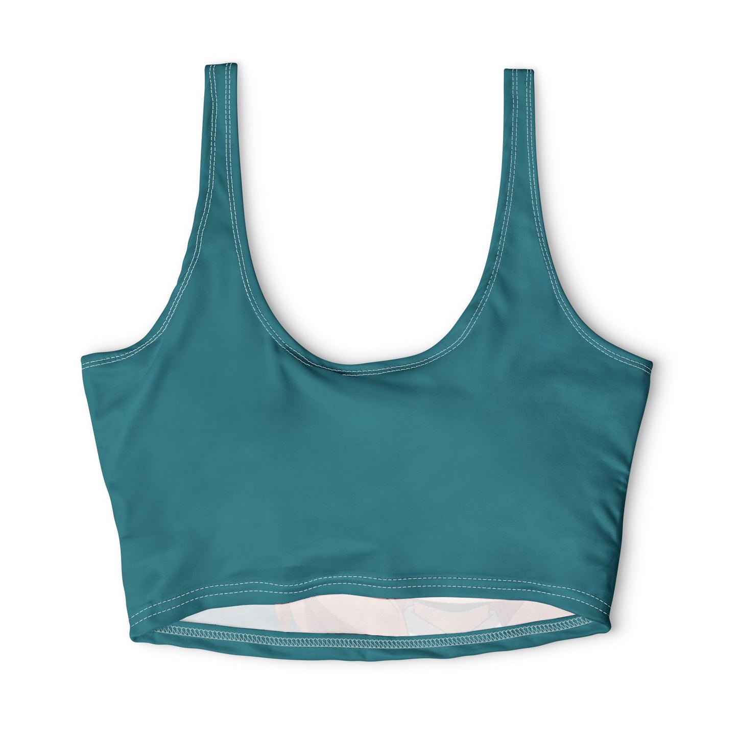 Anime Smile Sports Bra — Cute Pink-Haired Character AOP Crop Top