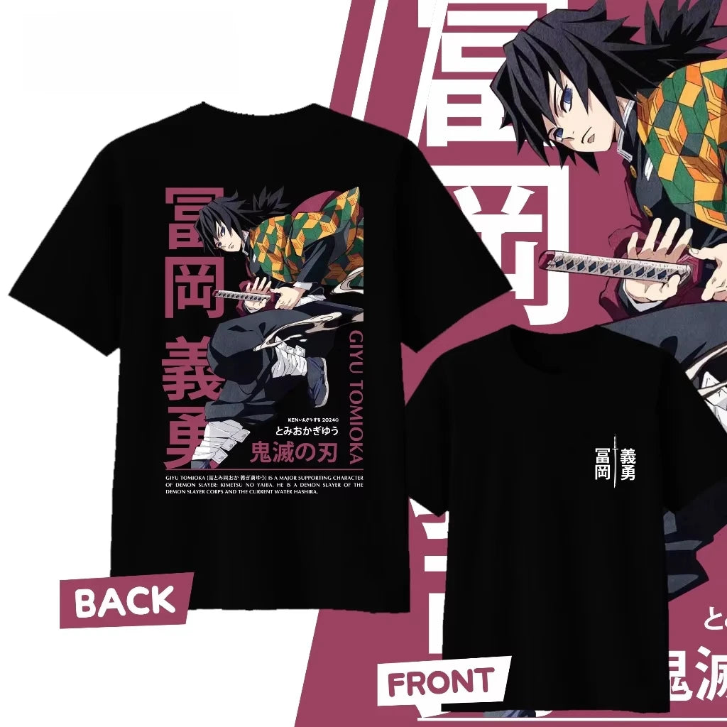 Demon Slayer Giyu Tomioka Anime T-Shirt – Unisex Harajuku Streetwear Graphic Tee 2026