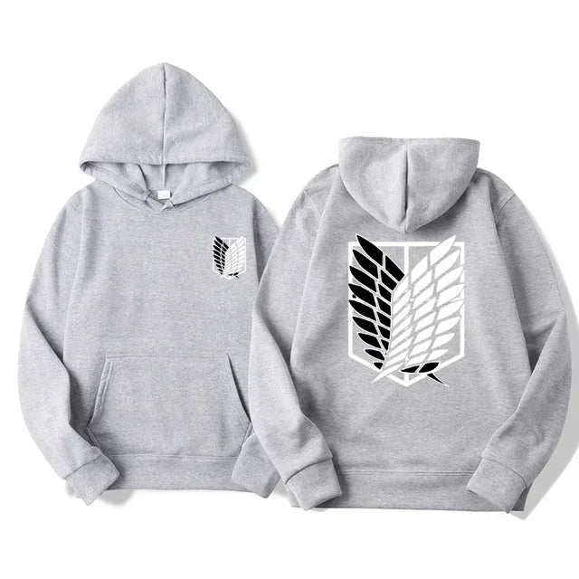 Attack on Titan Anime Hoodie – Unisex Cotton Blend Pullover Sweatshirt | Eren & Scout Regiment Streetwear