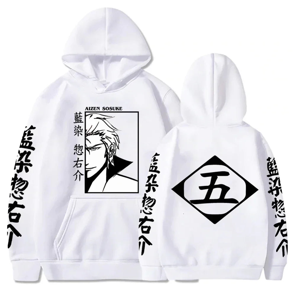 BLEACH Sōsuke Aizen Anime Hoodie – Unisex Long Sleeve Cosplay-Inspired Pullover