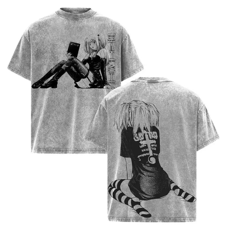 Death Note Misa Amane “MisaMisa” Vintage Washed T-Shirt – Oversized Y2K Anime Tee
