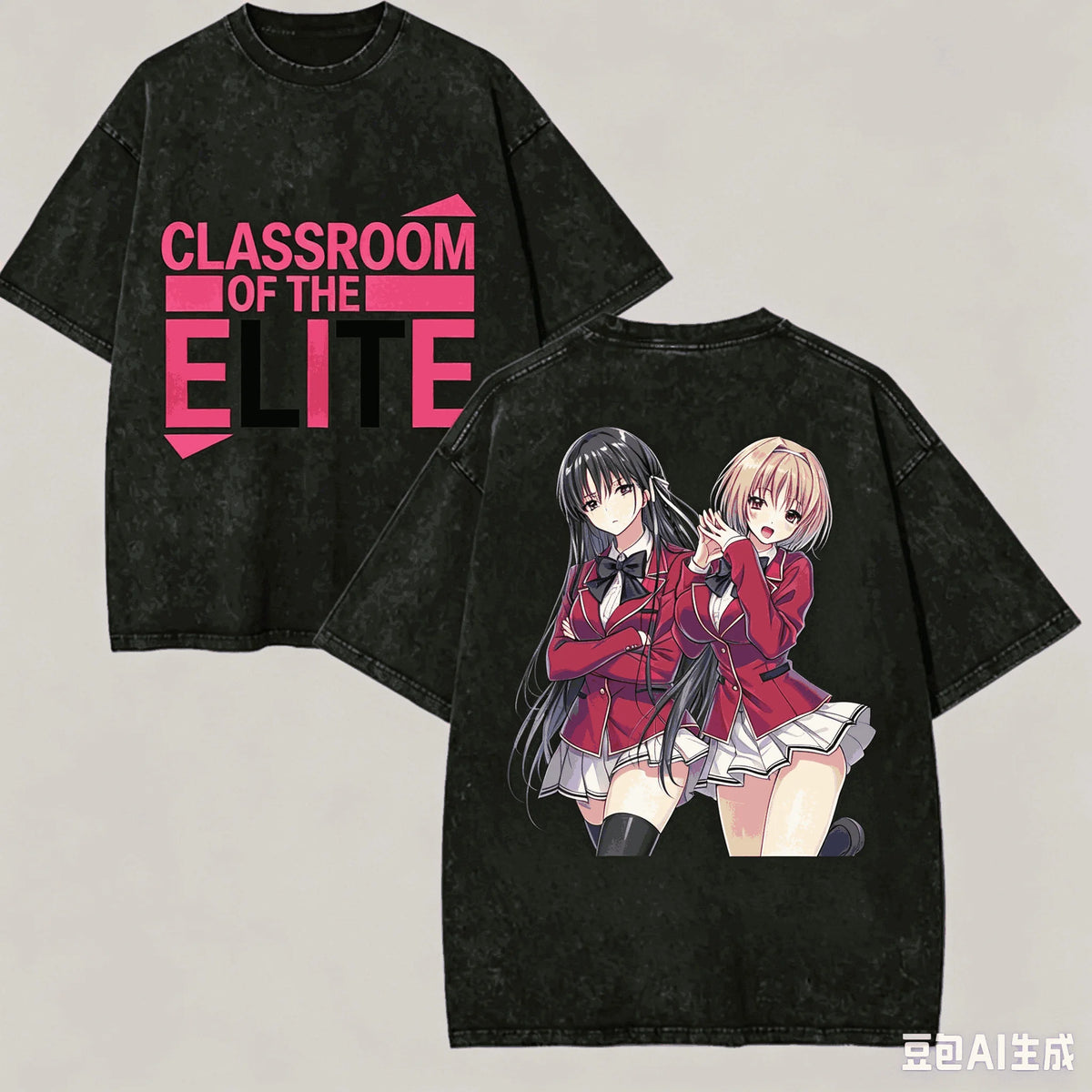 Classroom of the Elite Vintage Washed T-Shirt – Oversized Unisex Harajuku Anime Tee