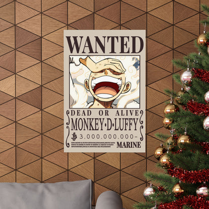 Wanted Poster Poster — "WANTED: Monkey D. Luffy" Matte Vertical Anime Wall Art
