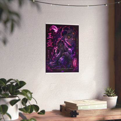 Demon Moon Matte Poster — Gothic Anime Vertical Wall Art