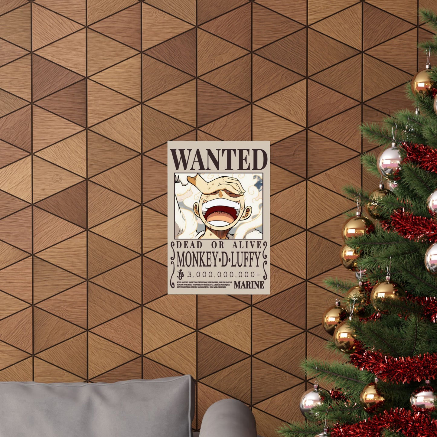 Wanted Poster Poster — "WANTED: Monkey D. Luffy" Matte Vertical Anime Wall Art