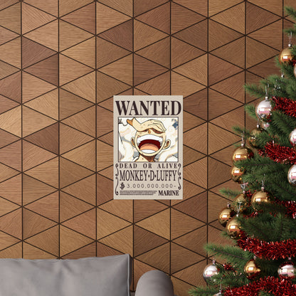 Wanted Poster Poster — "WANTED: Monkey D. Luffy" Matte Vertical Anime Wall Art