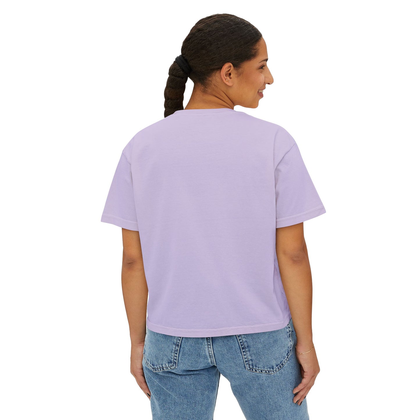 Anime Elf Portrait Boxy Tee — White Women’s Cropped Graphic Shirt