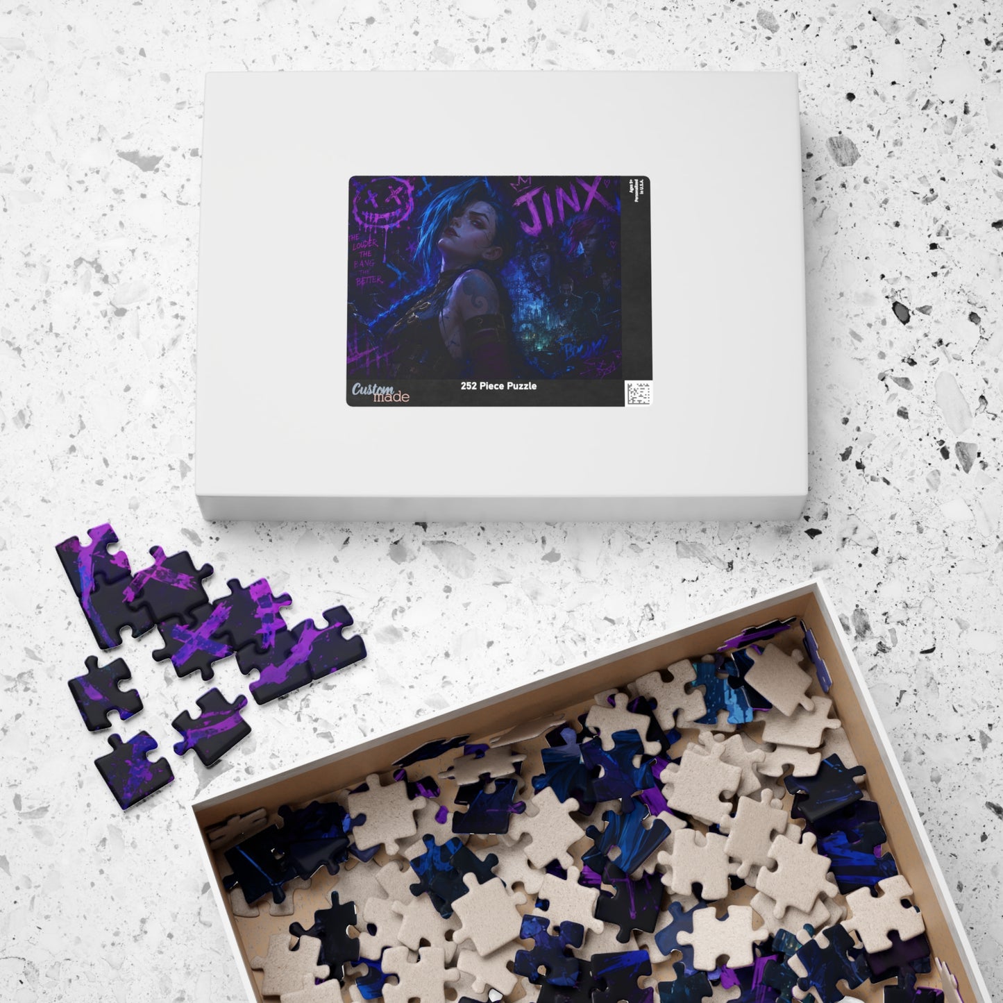 Neon Jinx Nightscape Puzzle — Dark Cyberpunk Portrait Jigsaw (110–1014 pcs)