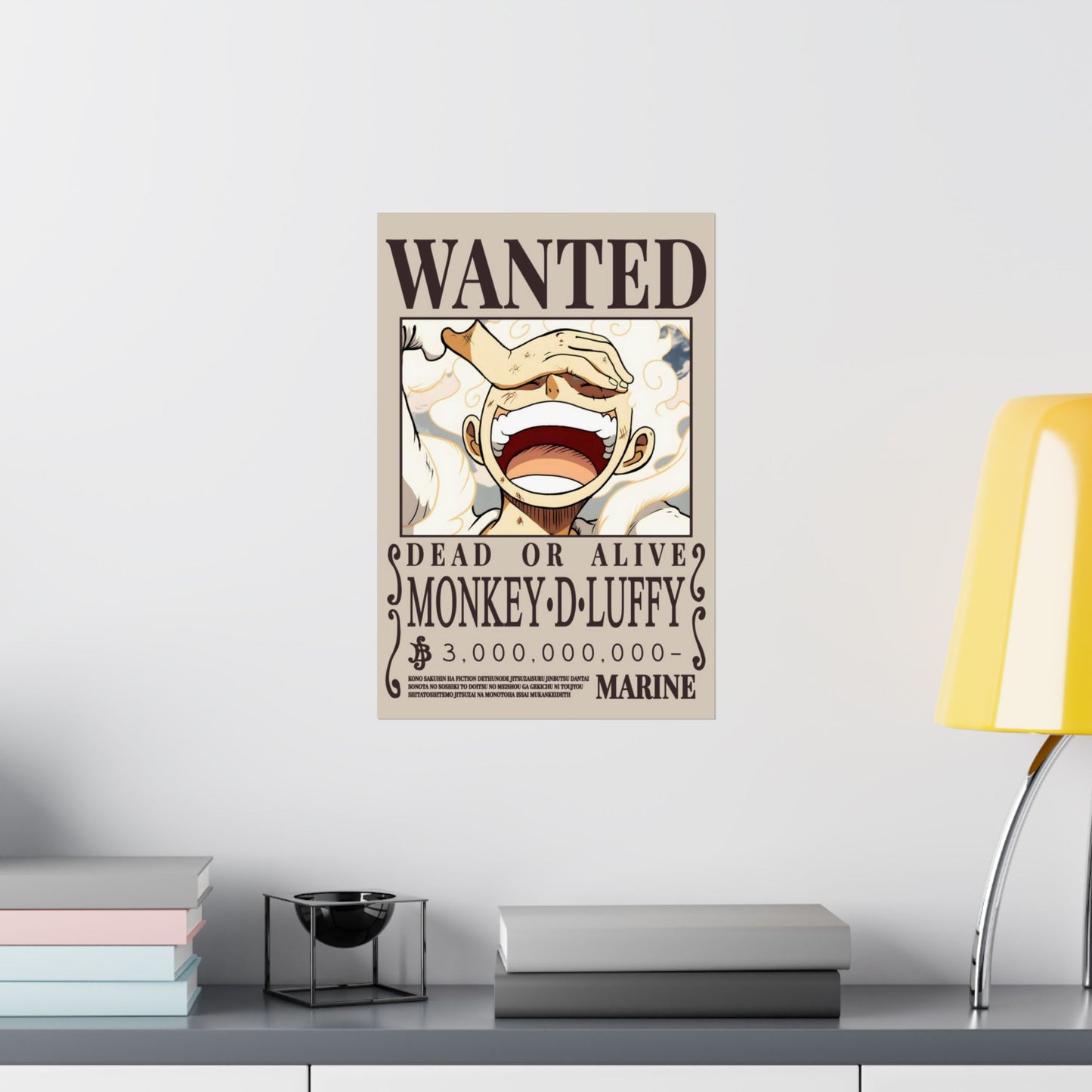 Wanted Poster Poster — "WANTED: Monkey D. Luffy" Matte Vertical Anime Wall Art