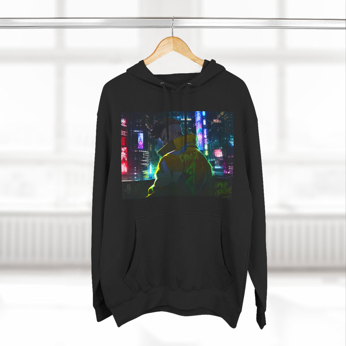 Cyberpunk Neon Hoodie — "David" Vaporwave Streetwear