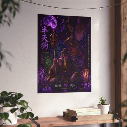 Dark Anime Demon Poster — Matte Vertical Wall Art (Japanese Gothic Fantasy)