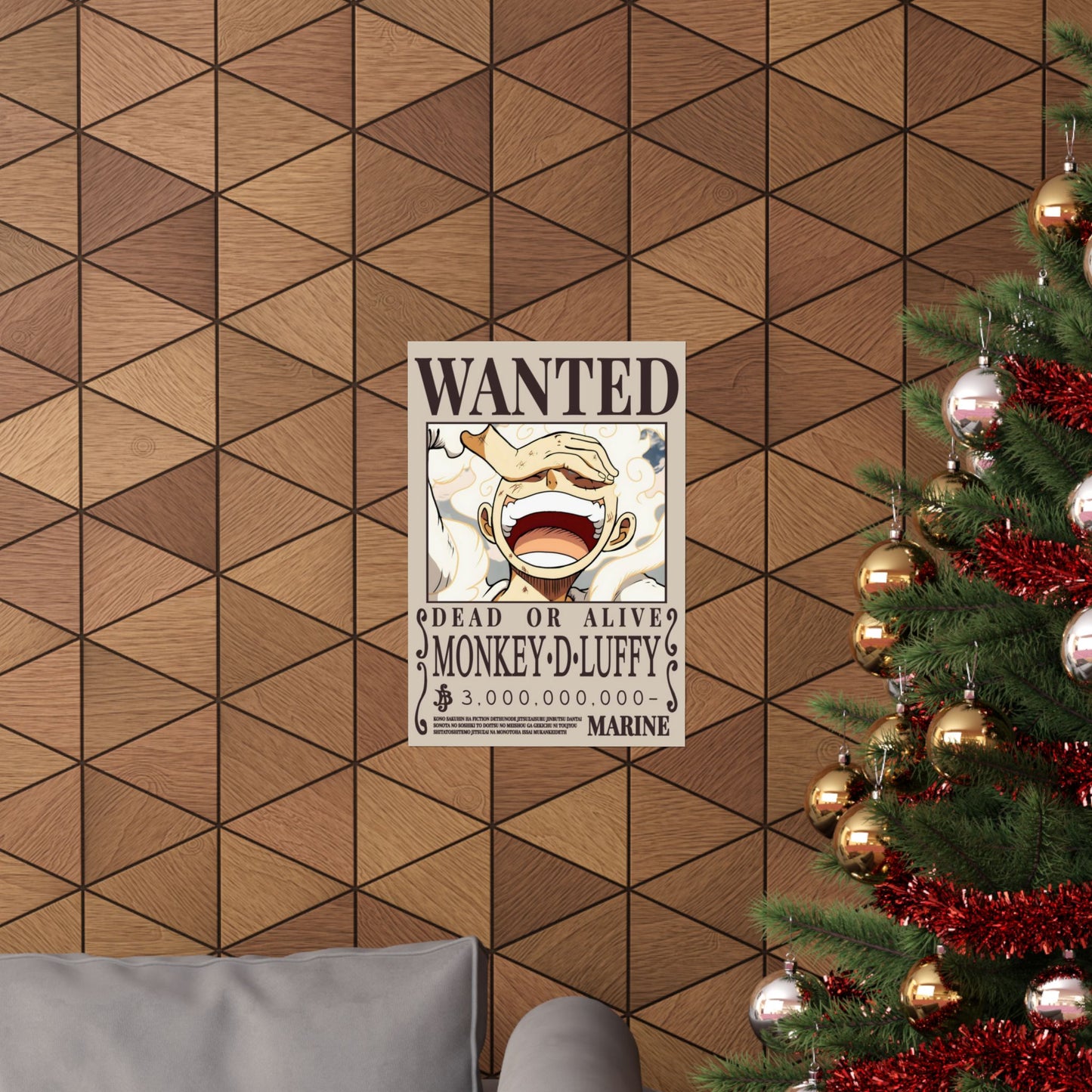 Wanted Poster Poster — "WANTED: Monkey D. Luffy" Matte Vertical Anime Wall Art