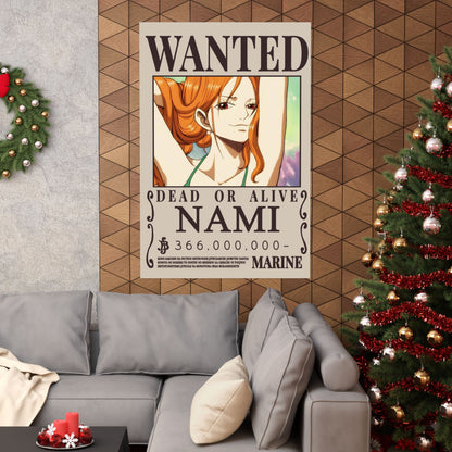Wanted Poster Poster — "WANTED: NAMI" Anime Vertical Matte Print