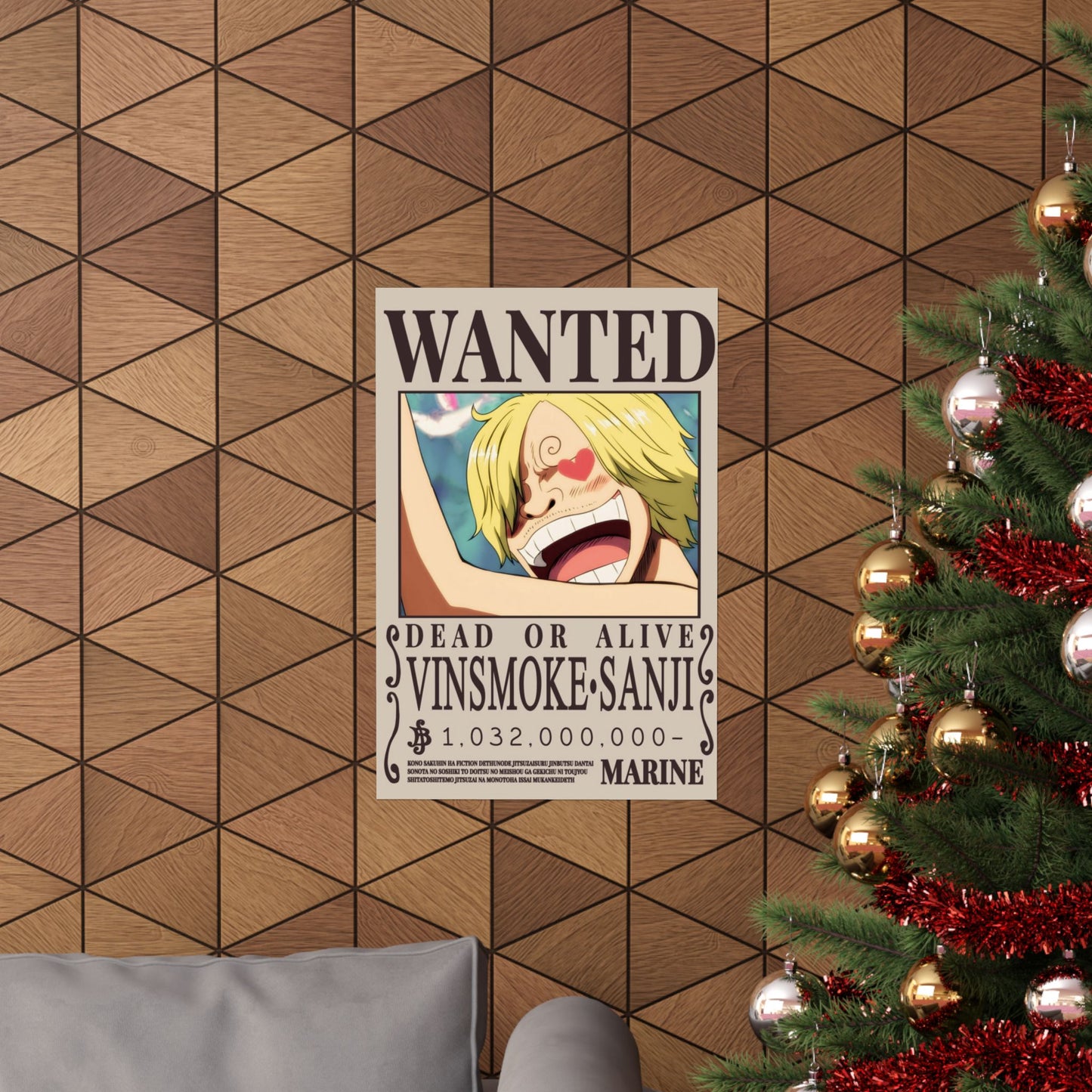 Wanted Poster Matte Vertical Poster — Vinsmoke Sanji "Dead or Alive" Anime Wall Art