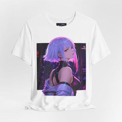 Anime Cyberpunk Girl T-Shirt — Neon Futuristic Art Tee