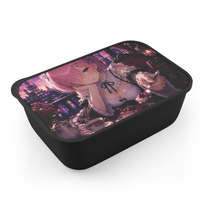 Ram Re:Zero Anime Maid Bento Box with Utensils — Rem-Inspired PLA Lunchbox