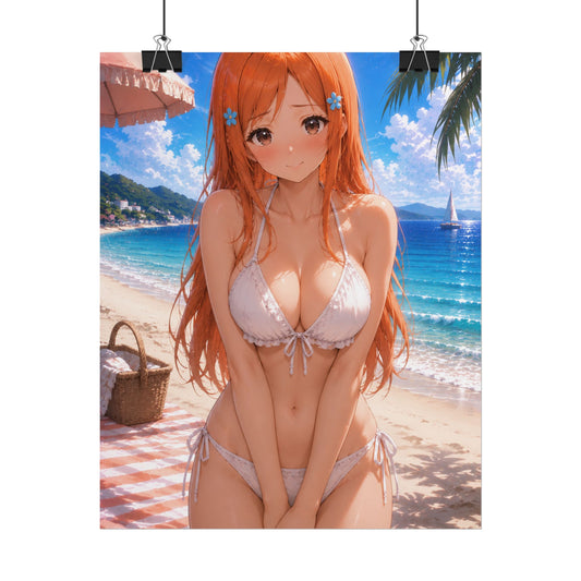 Orehime Bleach Beach Anime Girl Poster — Summer Bikini Rolled Wall Art