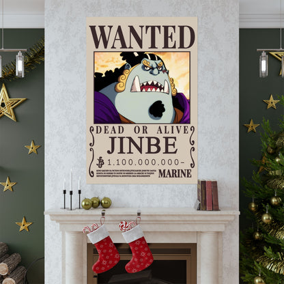 Wanted Poster Matte Vertical Poster — "JINBE" Dead or Alive Anime Wall Art
