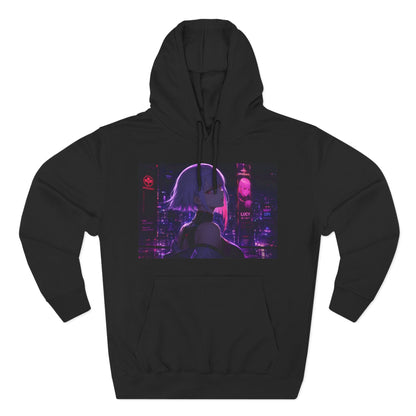 Anime Cyberpunk Hoodie — Neon Girl Fleece Pullover