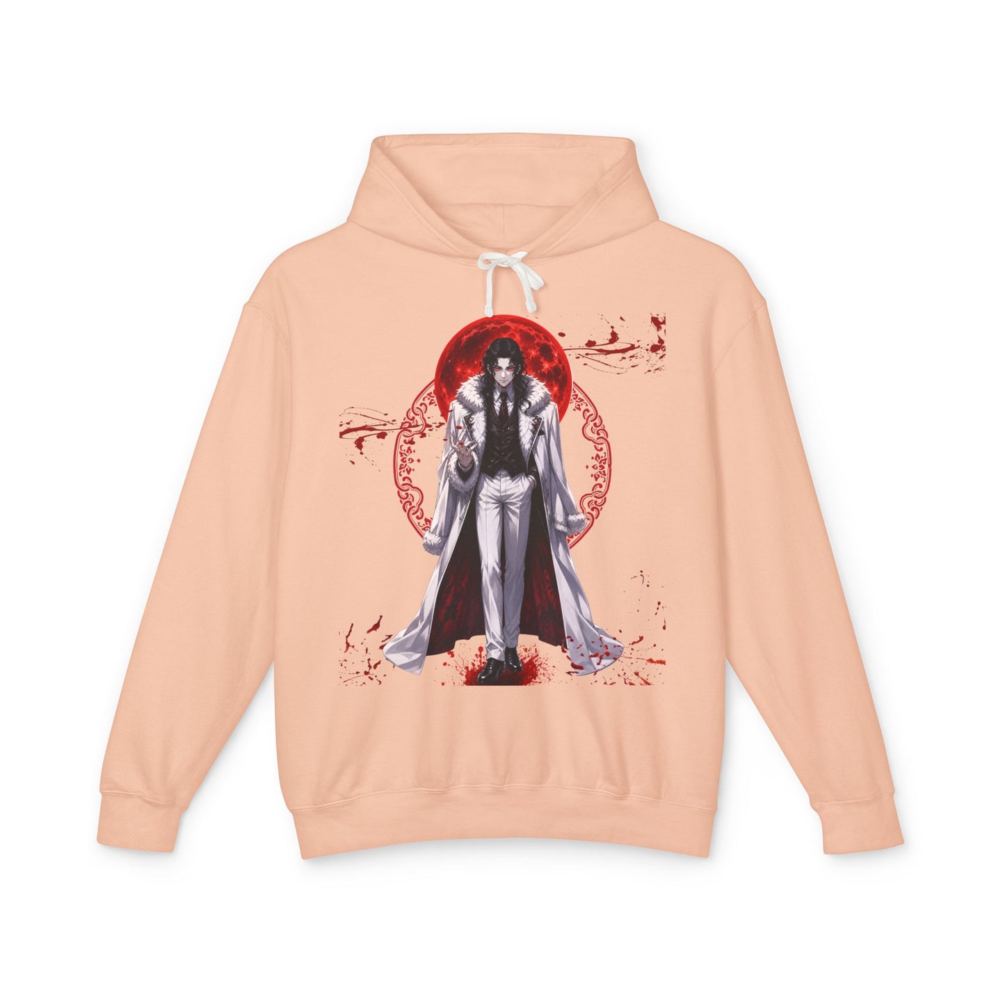 Vampire Prince Hoodie — Gothic Red Moon Graphic Pullover