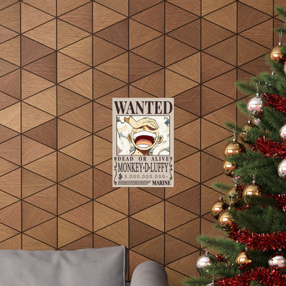 Wanted Poster Poster — "WANTED: Monkey D. Luffy" Matte Vertical Anime Wall Art