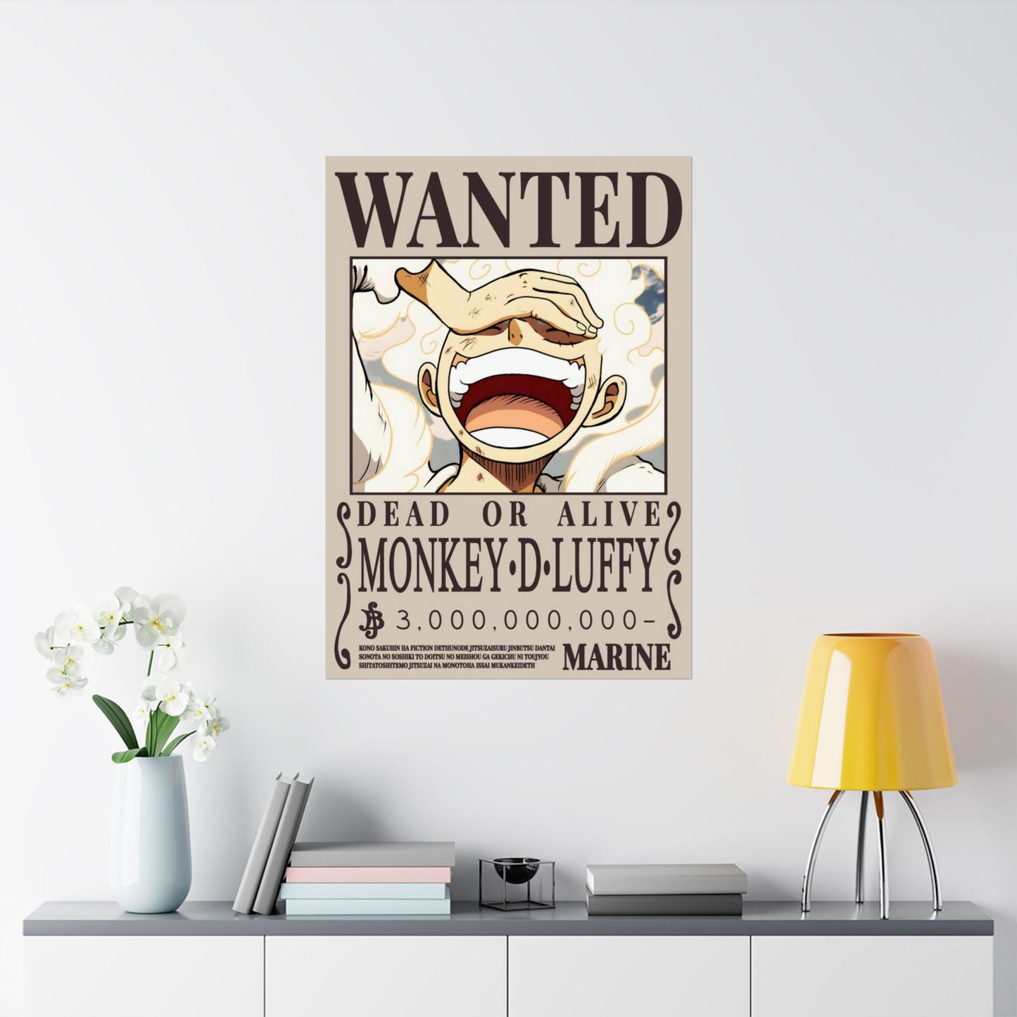 Wanted Poster Poster — "WANTED: Monkey D. Luffy" Matte Vertical Anime Wall Art