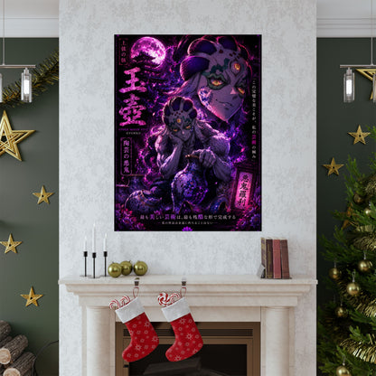 Demon Moon Matte Poster — Gothic Anime Vertical Wall Art