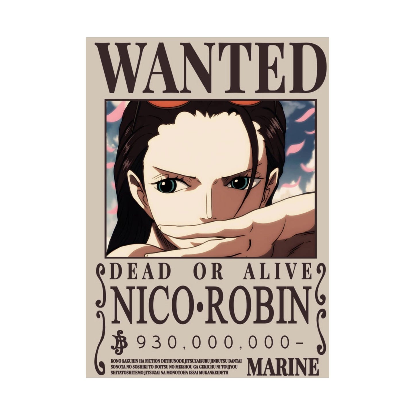 WANTED Nico Robin Poster — Anime Wanted Poster Matte Print