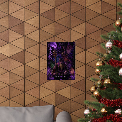 Dark Anime Demon Poster — Matte Vertical Wall Art (Japanese Gothic Fantasy)