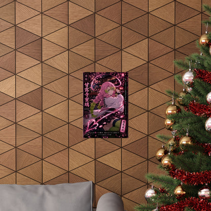 Demon Slayer Mitsuri Kanroji Matte Vertical Poster — Pink Sakura Anime Wall Art