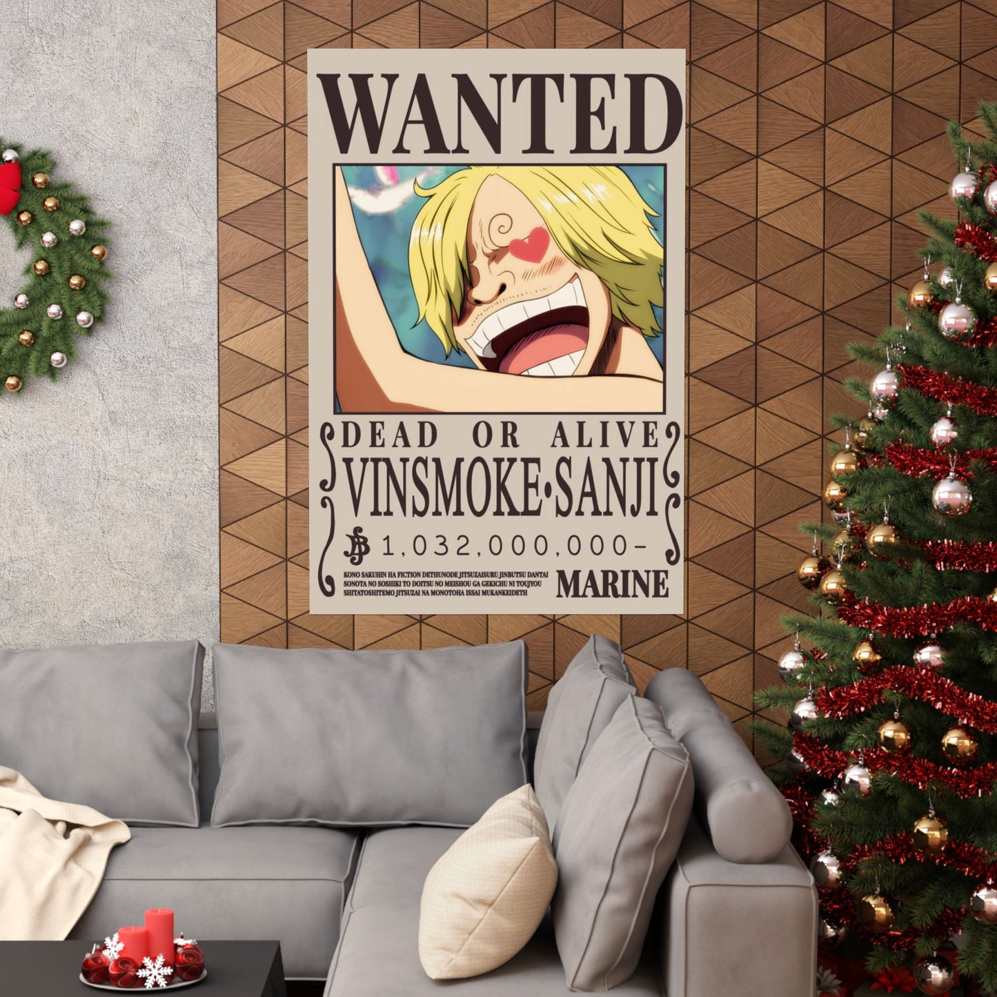 Wanted Poster Matte Vertical Poster — Vinsmoke Sanji "Dead or Alive" Anime Wall Art