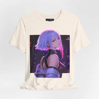 Anime Cyberpunk Girl T-Shirt — Neon Futuristic Art Tee