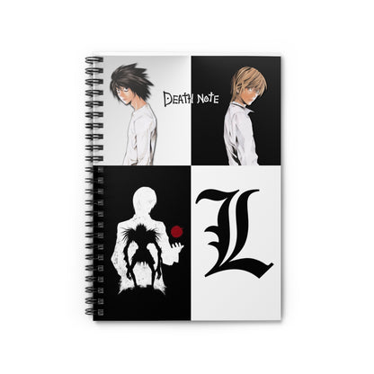 Checkerboard Anime Spiral Notebook — “Death Note” Inspired Black & White Ruled Journal