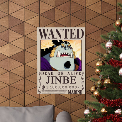 Wanted Poster Matte Vertical Poster — "JINBE" Dead or Alive Anime Wall Art