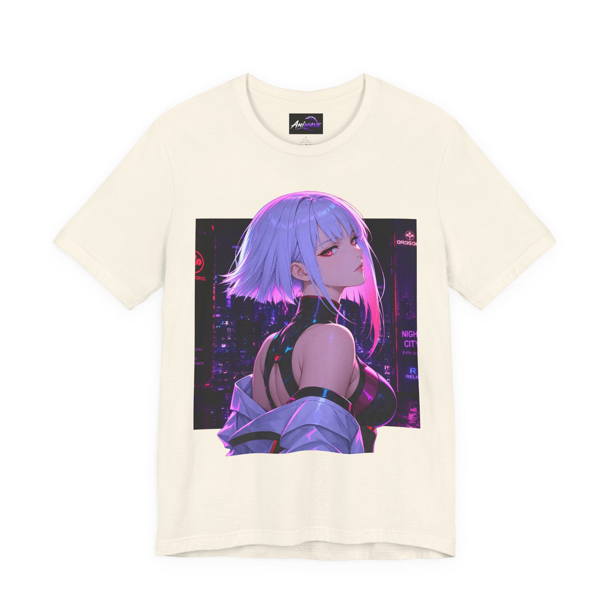 Anime Cyberpunk Girl T-Shirt — Neon Futuristic Art Tee