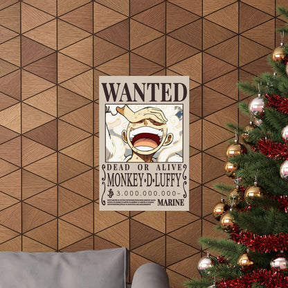 Wanted Poster Poster — "WANTED: Monkey D. Luffy" Matte Vertical Anime Wall Art