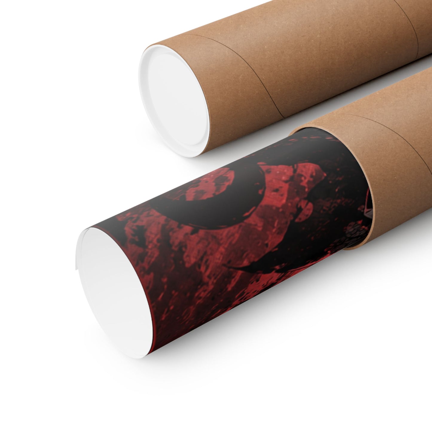 Demon Slayer Matte Vertical Poster — Dark Red Tanjiro Six-Eyes Anime Art