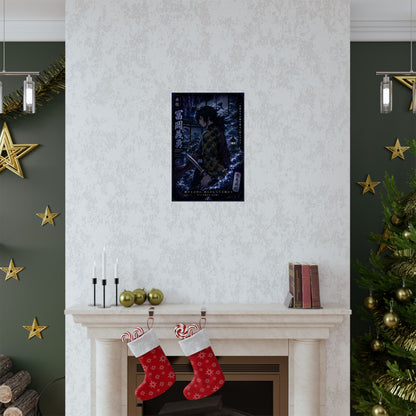 Demon Slayer Giyu Tomioka Matte Vertical Poster — Dark Anime Wall Art