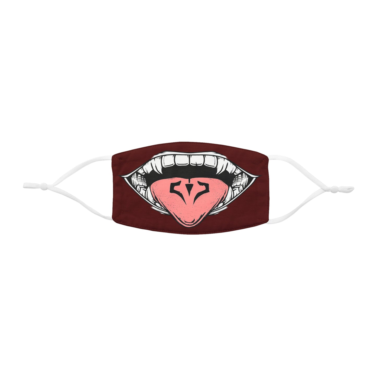 Vampire Bite Tongue Face Mask — Gothic Halloween Polyester Mask