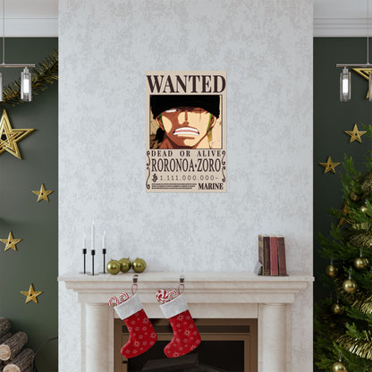 Wanted Poster Poster — Roronoa Zoro "Dead or Alive" Matte Vertical Print