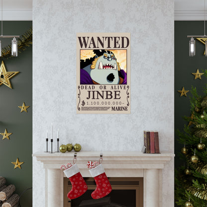 Wanted Poster Matte Vertical Poster — "JINBE" Dead or Alive Anime Wall Art