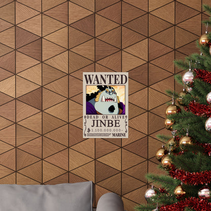 Wanted Poster Matte Vertical Poster — "JINBE" Dead or Alive Anime Wall Art