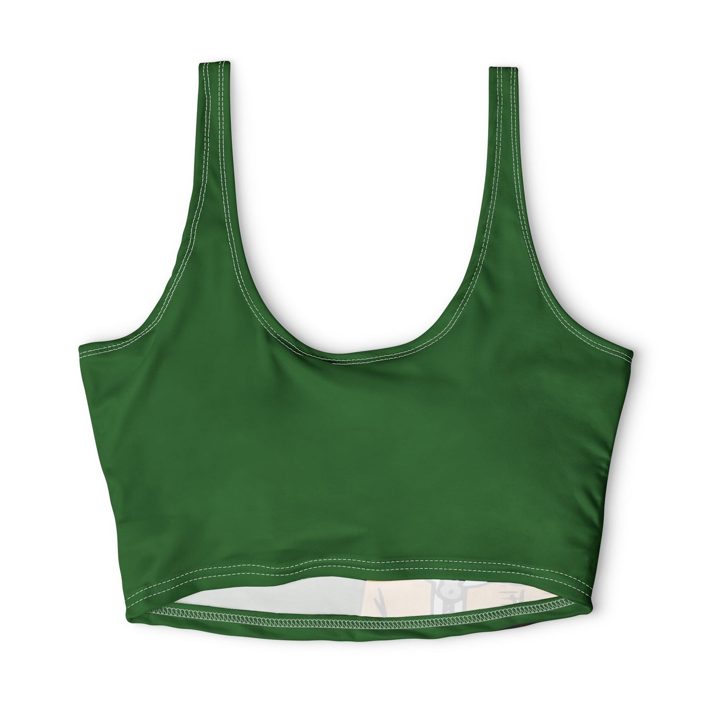 OK Saitama Sports Bra — Funny Anime-Inspired Green Cropped Athletic Top