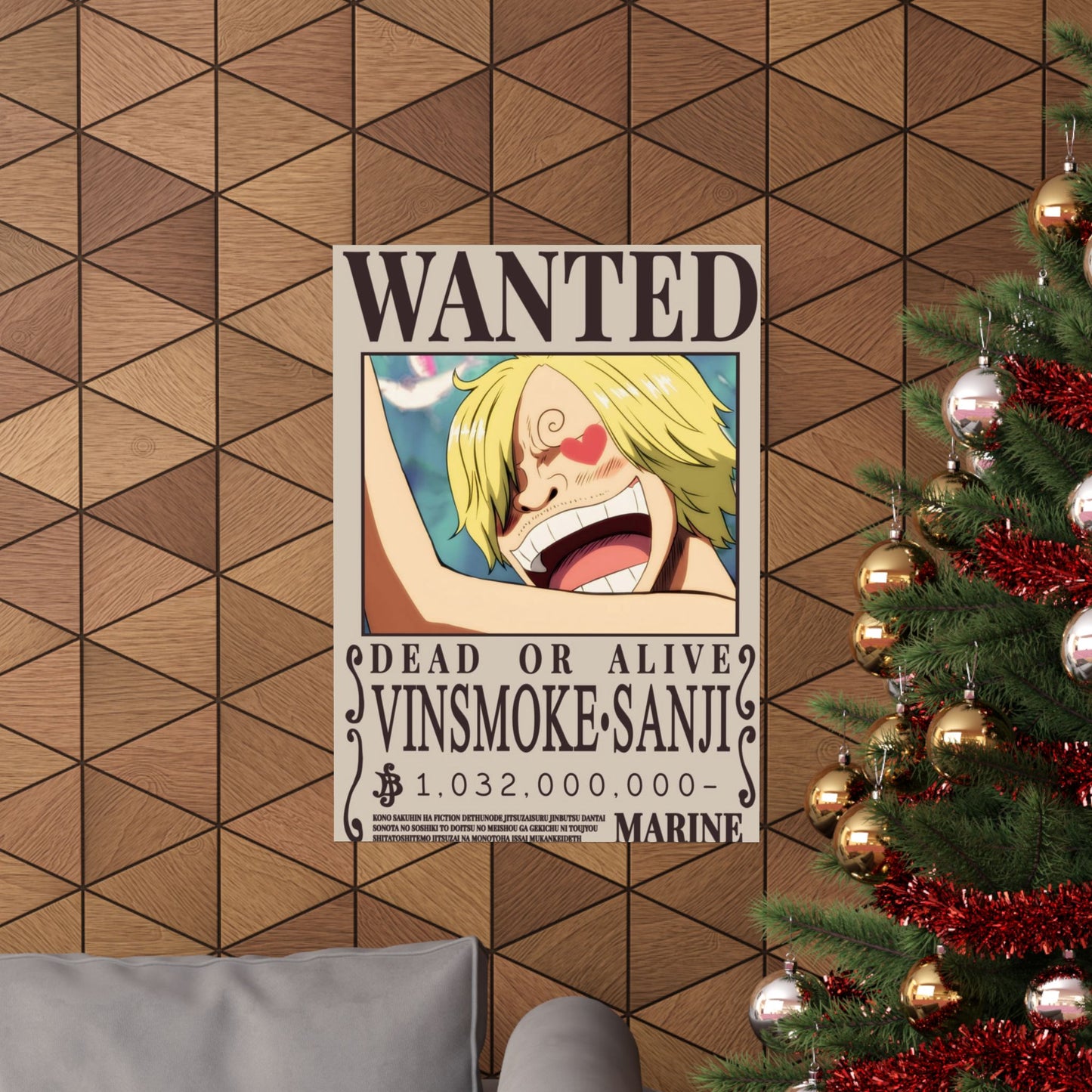 Wanted Poster Matte Vertical Poster — Vinsmoke Sanji "Dead or Alive" Anime Wall Art