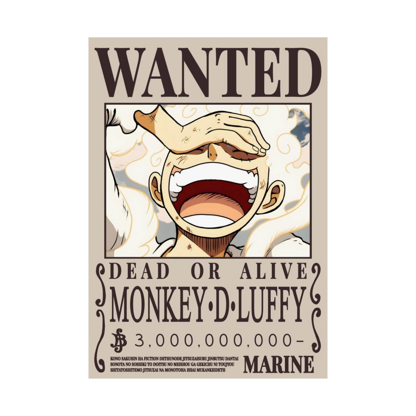 Wanted Poster Poster — "WANTED: Monkey D. Luffy" Matte Vertical Anime Wall Art