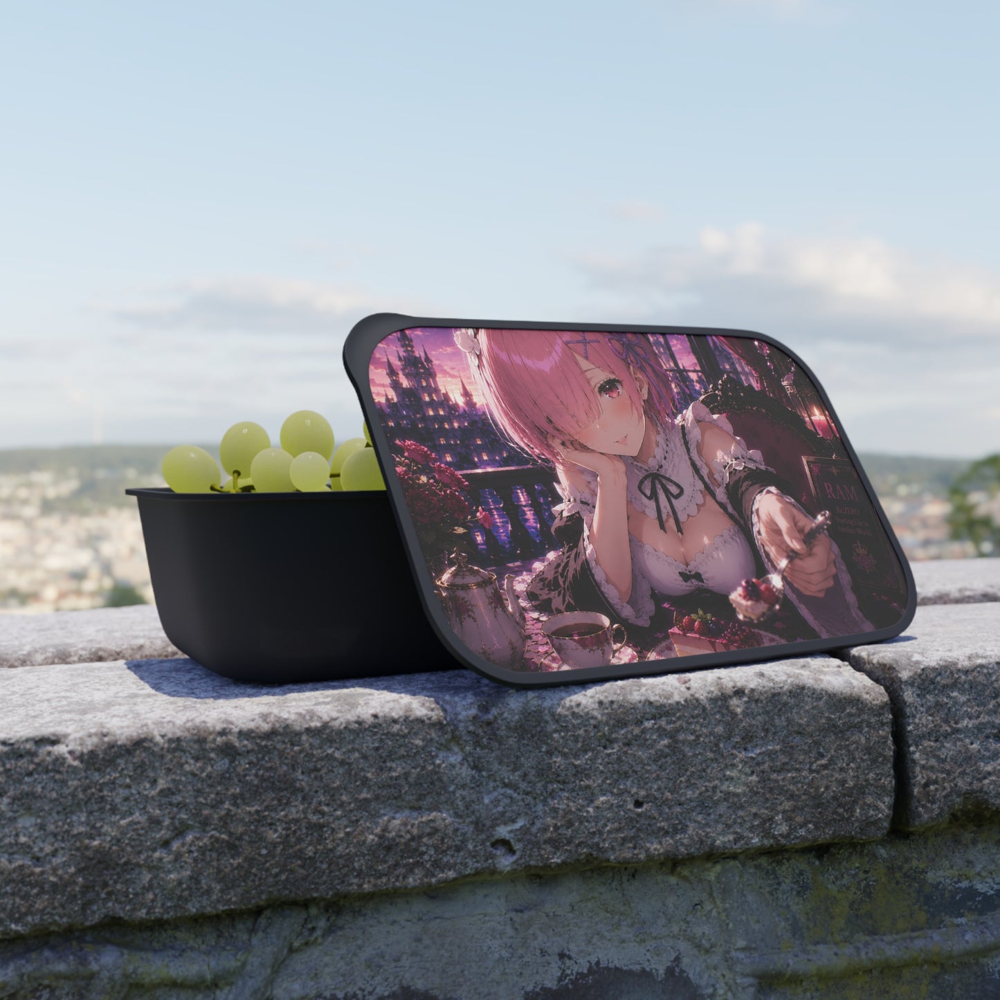 Ram Re:Zero Anime Maid Bento Box with Utensils — Rem-Inspired PLA Lunchbox